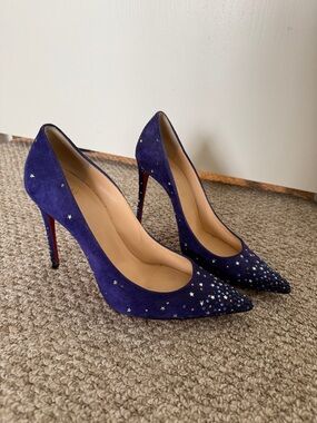 Christian Louboutin Blue Suede Star Gravitanita - 40